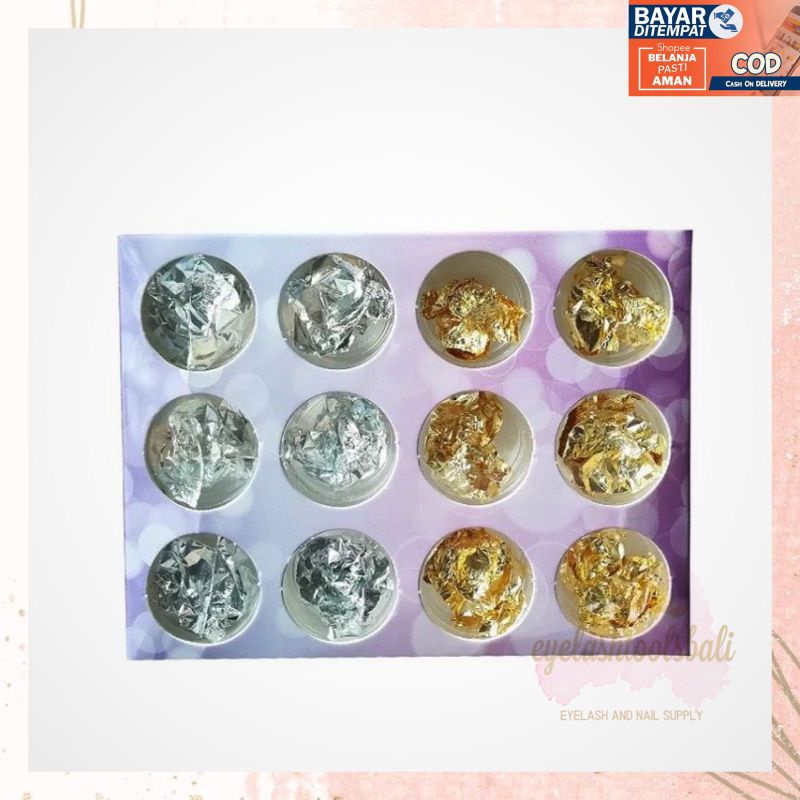 HIASAN ACC FOIL GOLD SILVER NAIL ART 1 PCS