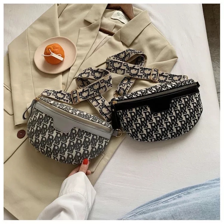 BJ57582 - BLACK/GRAY - TAS SLEMPANG JINJING TOTEBAG HANDBAG SLINGBAG WAISTBAG WANITA FASHION IMPORT MODIS ELEGAN TERMURAH TERLARIS TERBARU BAGSTORE JAKARTA TAS BATAM CR7582 ELJ5881 BQ3347