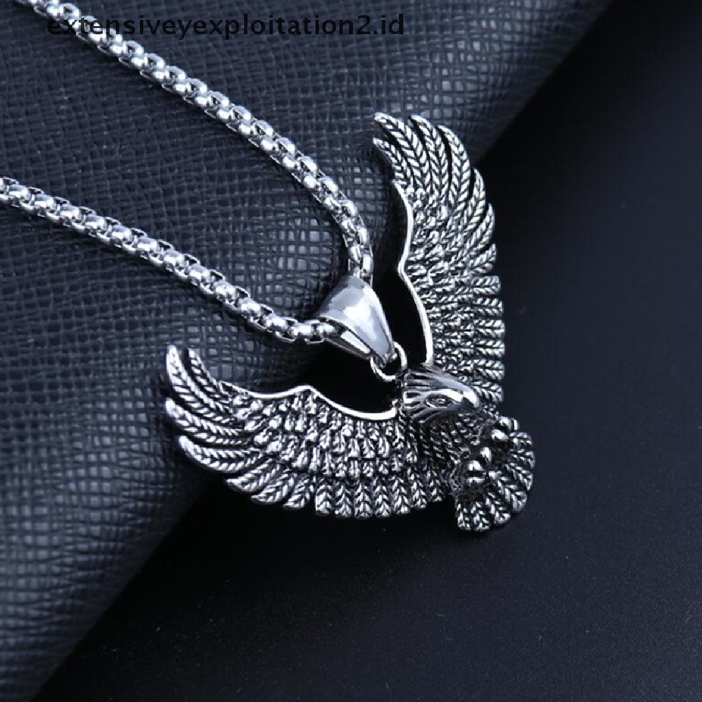 (Hotter1) Kalung Liontin Vintage Flying Eagle Anti Karat