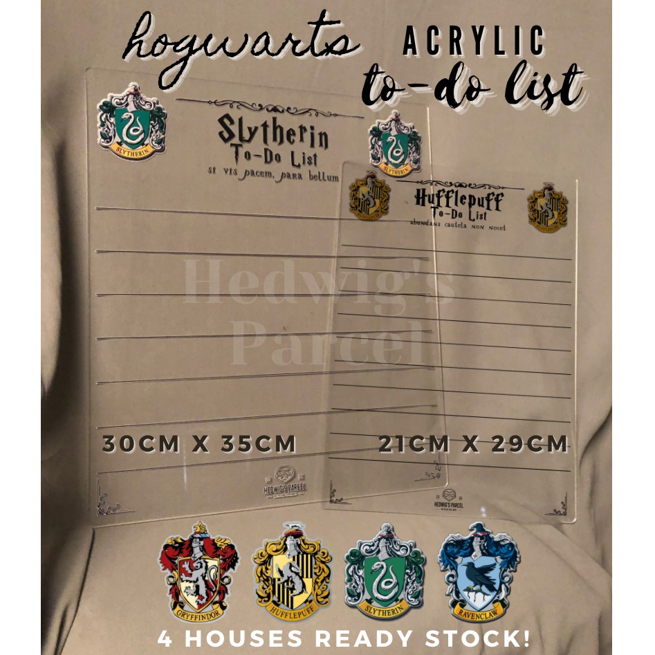 

Harry Potter Hogwarts Houses Acrylic To-Do List