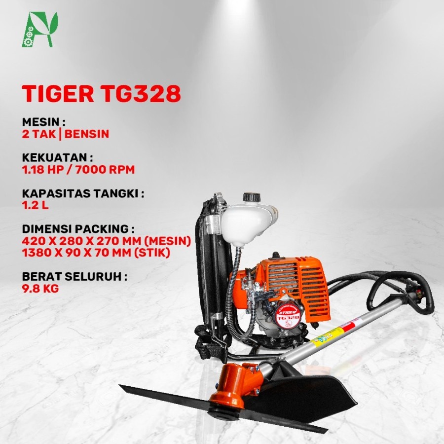 Mesin potong rumput 2 tak Tiger TG 328 brush cutter