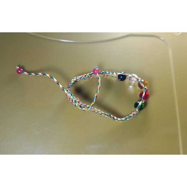 Gelang kristal 5 warna tali 5 warna emas