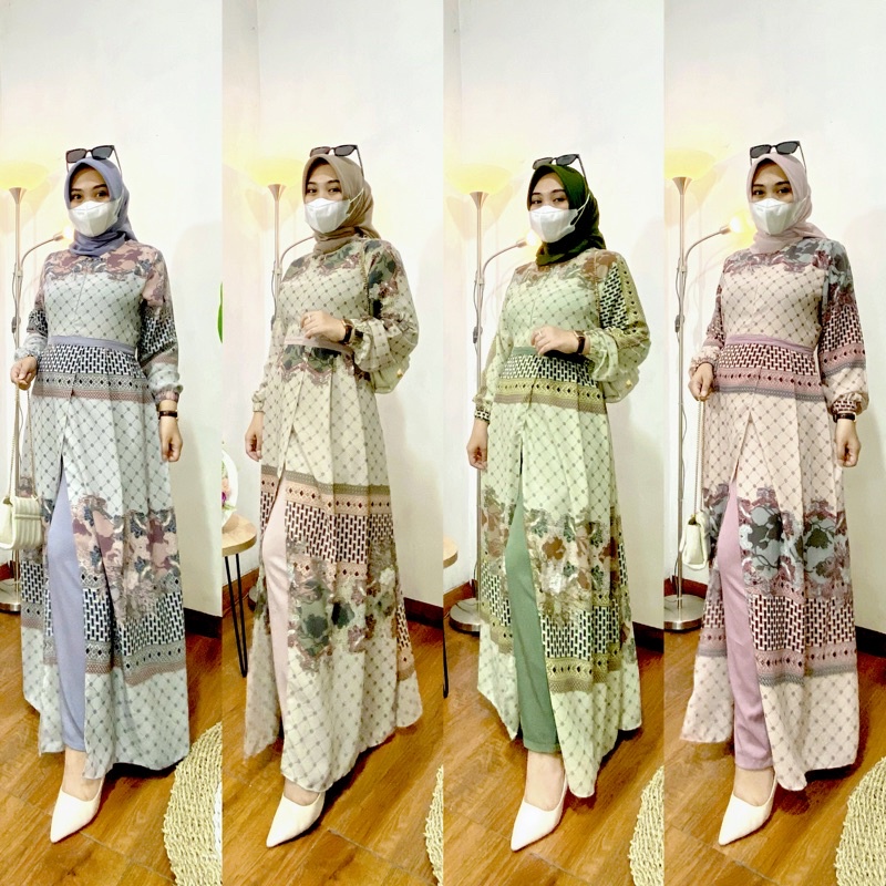 one set bahan prada crepe celana shakila cantik bgt aselik ld 110 pb 135 busui friendly tali pinggan