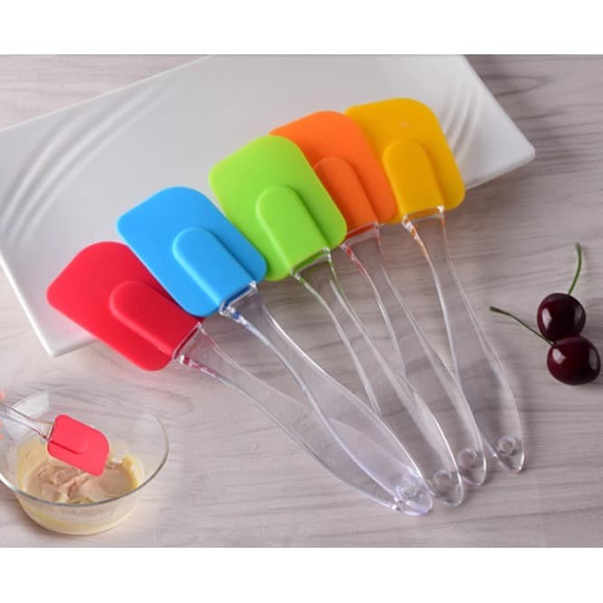 KINDSTORE❤ | SUTIL SPATULA KUE - Spatula Silikon Pengaduk Kue Adonan Anti Lengket