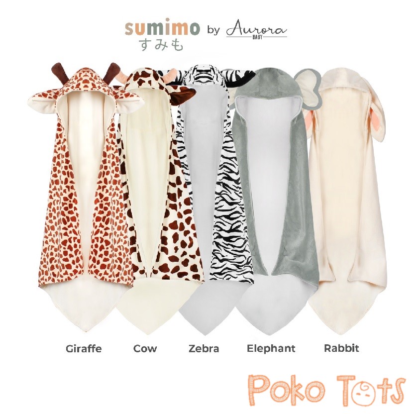 Sumimo Newborn Hoodie Blanket Baby Selimut Tidur Bayi Dilengkapi Dengan Topi Karakter Lucu WHS