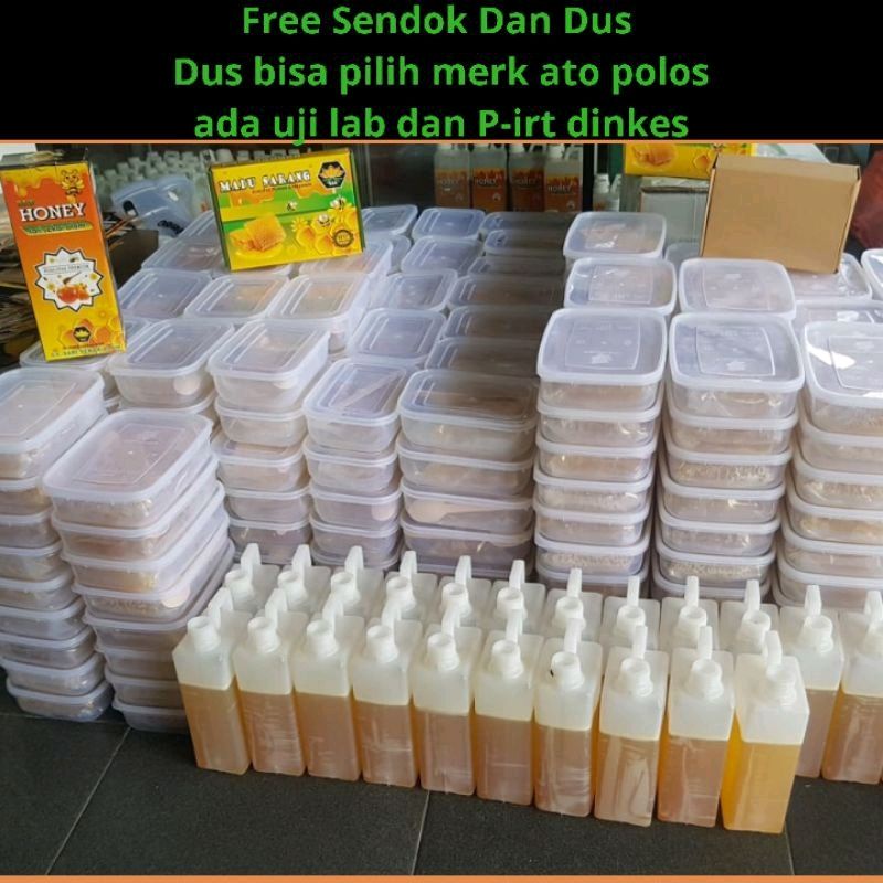 PROMO 250 Gram Sarang Madu Asli Murni Melifera Free Dus dan Sendok Kayu