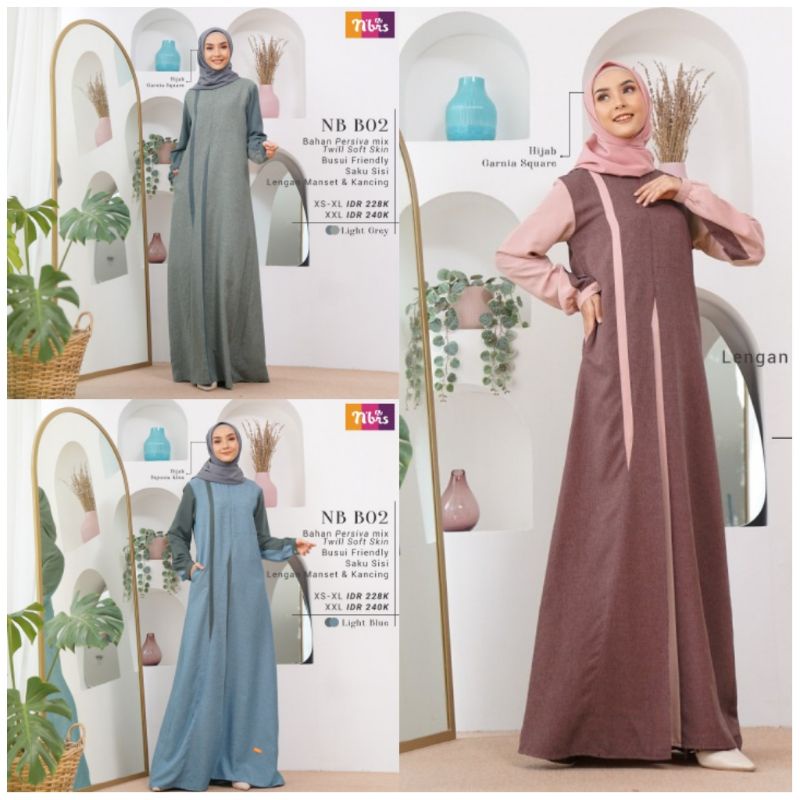 NB B02 Nibras, Gamis Nibras NB B02, Gamis Syar'i Nibras NB B02