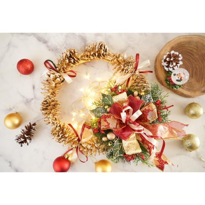 

Hiasan Pintu Lingkaran Pinus Natal Premium Krans Natal Wreath Christma