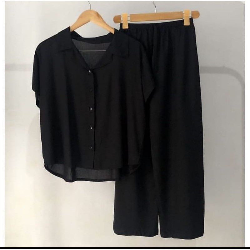 Set Kemeja Polos // Piyama Baju Tidur Dewasa -R3