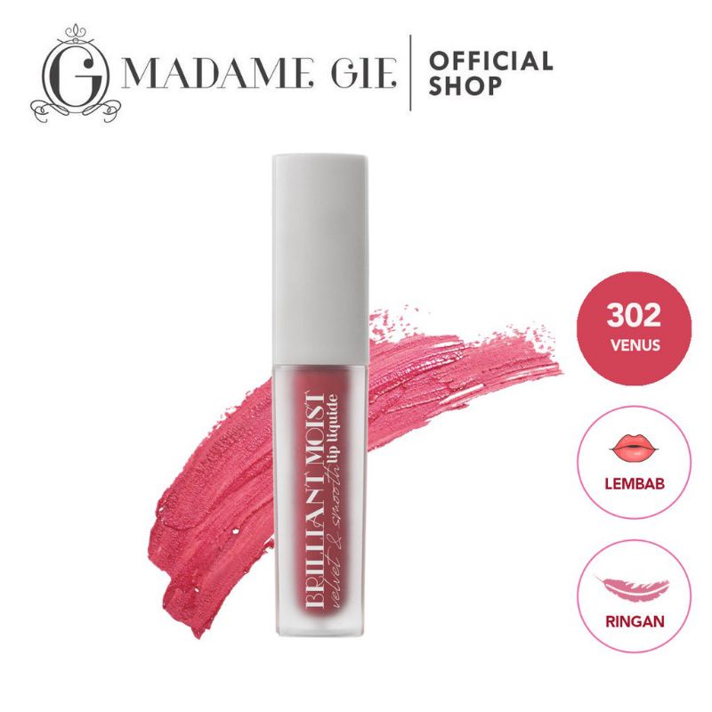 ⭐️ Beauty Expert ⭐️ Madame Gie Briliant Moist Velvet &amp; Smooth Lip Liquide - MakeUp Lip Cream Lipstik