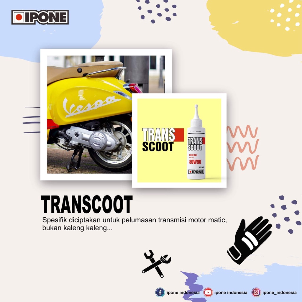 PAKET OLI MATIC IPONE FUEL ECO SYNTHETIC SCOOTER 10W40 + GARDAN IPONE