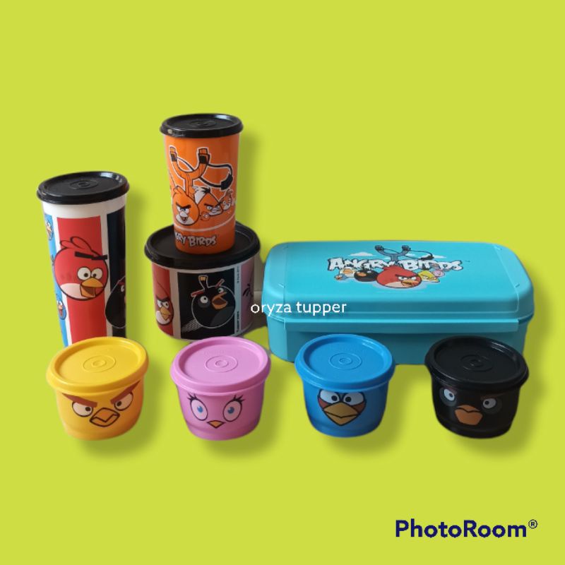Tumbler, Snack Cup, Canister, & Rectangular Angry Birds by Tupperware
