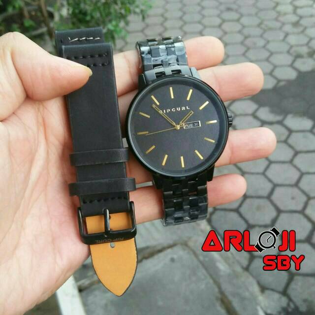 Jam tangan pria Ripcurl paket tali tgl hari aktif