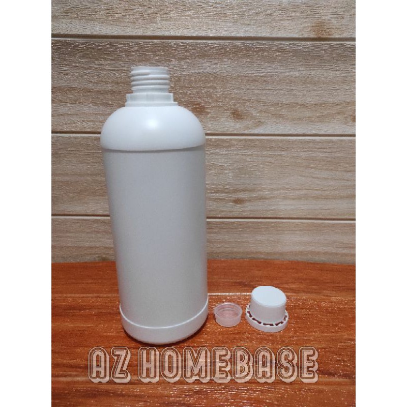 Botol Plastik 1 Liter Putih HDPE - Botol Labor 1 Liter - Botol Agro 1 Liter - Botol Sabun 1 Liter