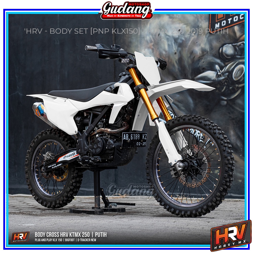 Body Trail Set Cover Full Body Set KTMX 250 2019 PNP KLX 150 HRV Orange Hitam Putih