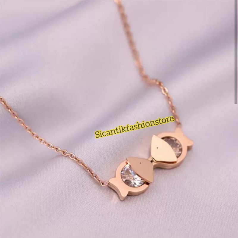 Kalung Wanita Rose Gold Kalung Titanium Wanita Terlaris Anti Karat Perhiasan Wanita Terlaris Elegan