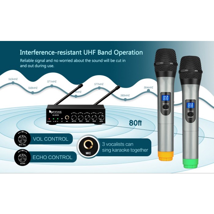 {suhadistore} MIC WIRELESS 2 MIC  CONTROL FIFINE K-036 Murah