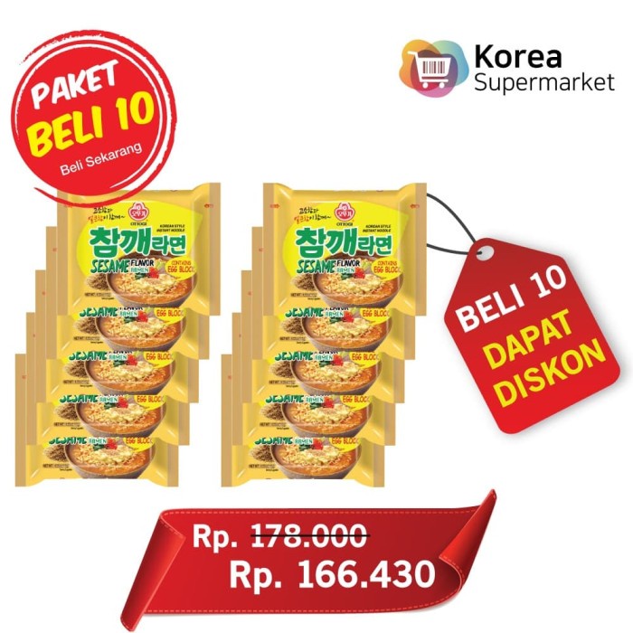 

Ottogi Sesame Ramen 115g (10+Diskon) /Mi Ramen Rasa Wijen Asli Korea