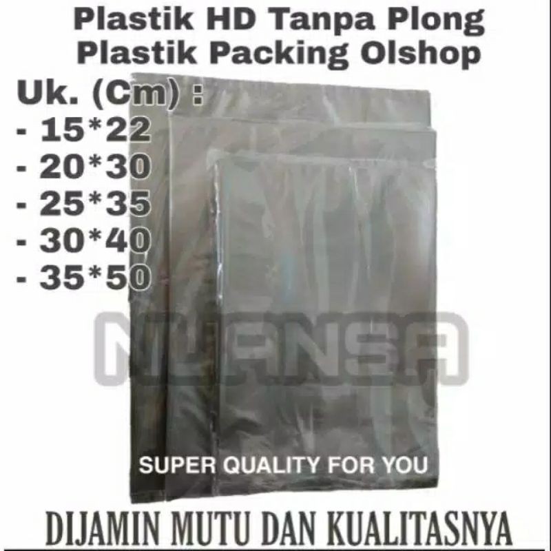 Plastik HD 15x22cm (100 Lembar) Kantong Plastik HD Bungkus Tanpa Plong Packing Paking Kresek Olshop