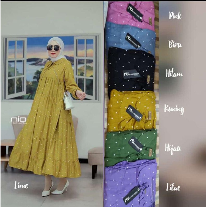 Long Tunik polka By Nio Performance Matt Rayon Viscose Premium