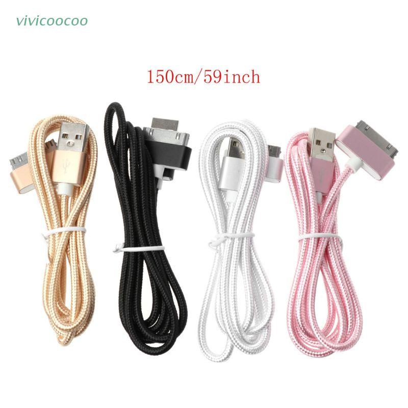 VIVI   1.5m Braided 30pin USB Data Sync Charging Cable for iPhone 4 4s iPad 2 3 4 iPod