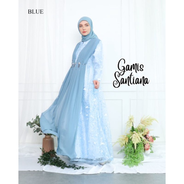 SANTIANA Gaun pesta muslimah gamis mewah  wisuda kondangan bridemaids walimatul