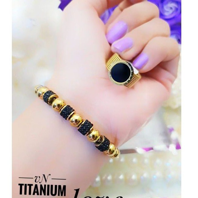 Titanium Perhiasan Set gelang dan cincin G637