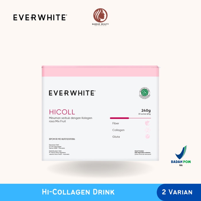 Everwhite Hicoll Hi-Collagen Drink /Minuman Serbuk Kolagen Fiber Gluta