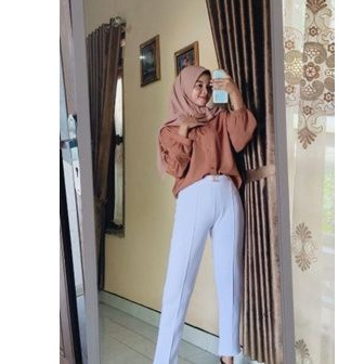 Celana Wanita Model Pensil Basic Pants Scuba premium Tebal Import Size Fit To XL