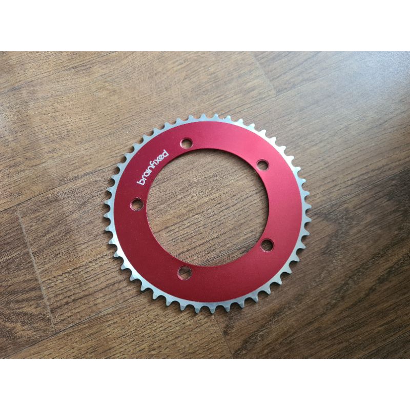 Crank Arm Set Sepeda Lipat Fixie Seli Folding Bike Fixed Gear Single Merk Brain Vuelta Pista Crankset Chainring 46T 53T Chain Ring 46 53 T Alloy Arm Panjang 165mm 165 mm BCD 130mm 130 mm Alumunium Baut Bolt Nut Merah Ungu Biru Hijau Putih bicycle roadbike