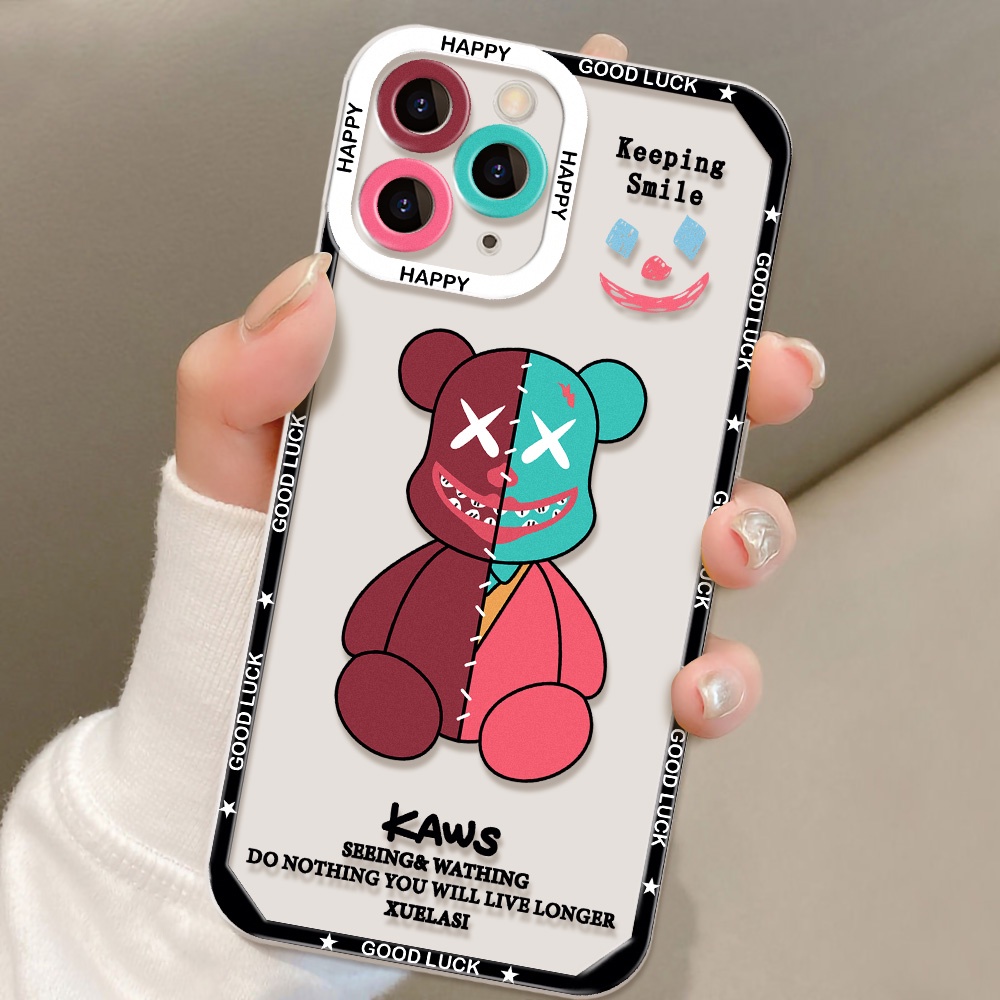 Case Motif Kartun Beruang Untuk Oppo A9 A5 A15 A16 A74 A3S A12E A95 A55 A74 A5S A16K A76 A96 A36 A31 A52 A92 A1K A33 A32 A11S A5S A19 F7 F9S A11S