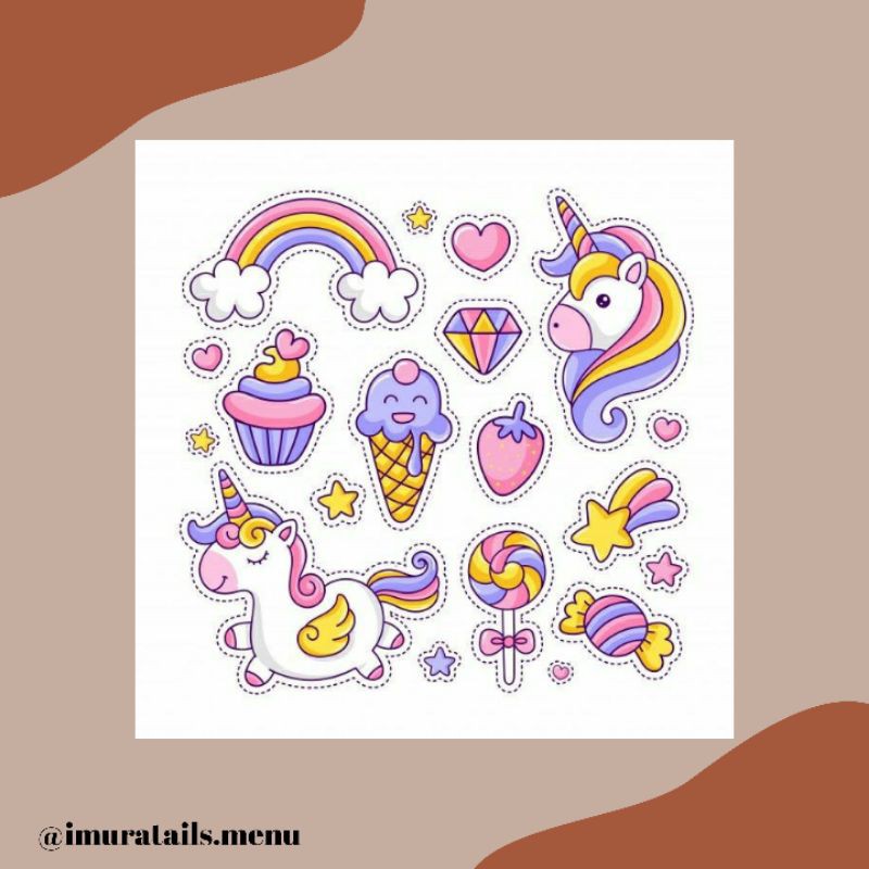 45pcs Sticker Tumblr Unicorn