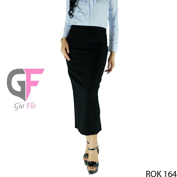 GIOFLO Pakaian Wanita Rok Panjang Terbaru Black / ROK 164