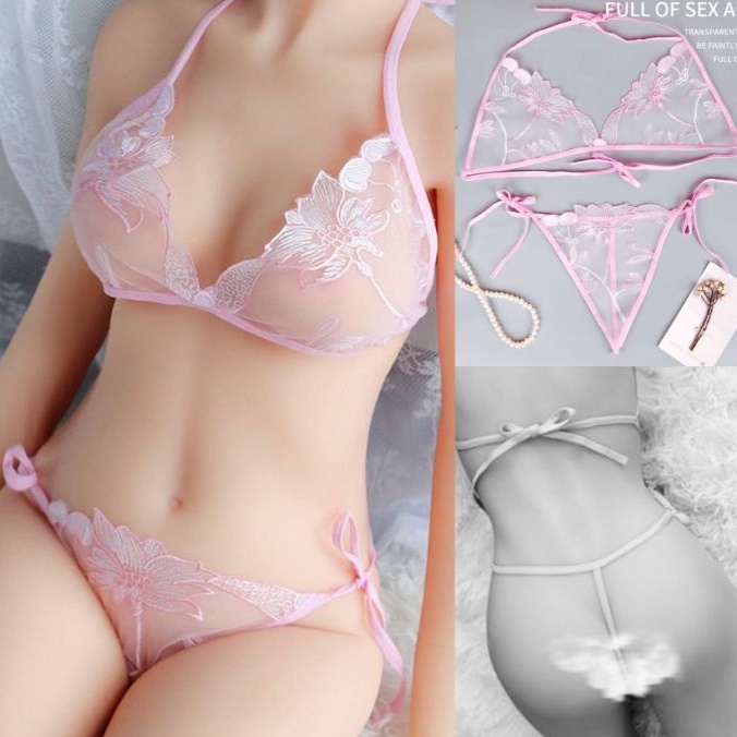 Sexy Lingerie Bikini Bra Set Gstring Pakaian Dalam Wanita TA066PK Pink