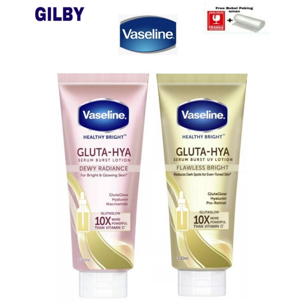 Vaseline Gluta Dewy Radiance 330ml / Gluta-Hya Flawless Bright 330ml / Gluta Hya Over Nightb330ml