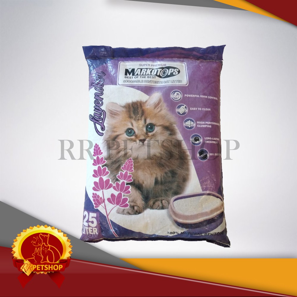 [GOSEND] Pasir Kucing Gumpal Markotops 25 Litter / Liter Clumping 25L