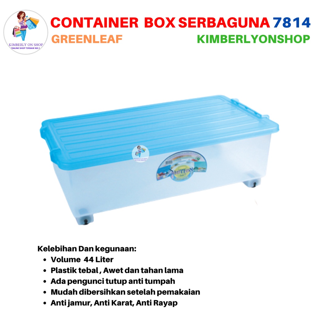 Container Motion Box Tempat Penyimpan 44 Liter 7814 Green Leaf