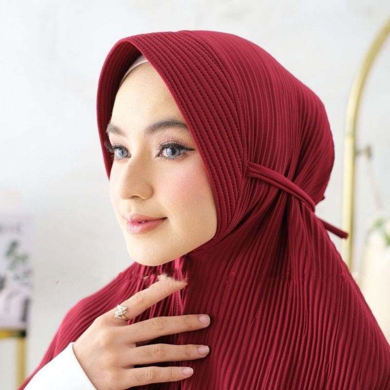 BERGO PLISKET LIDI TALI hijab instan