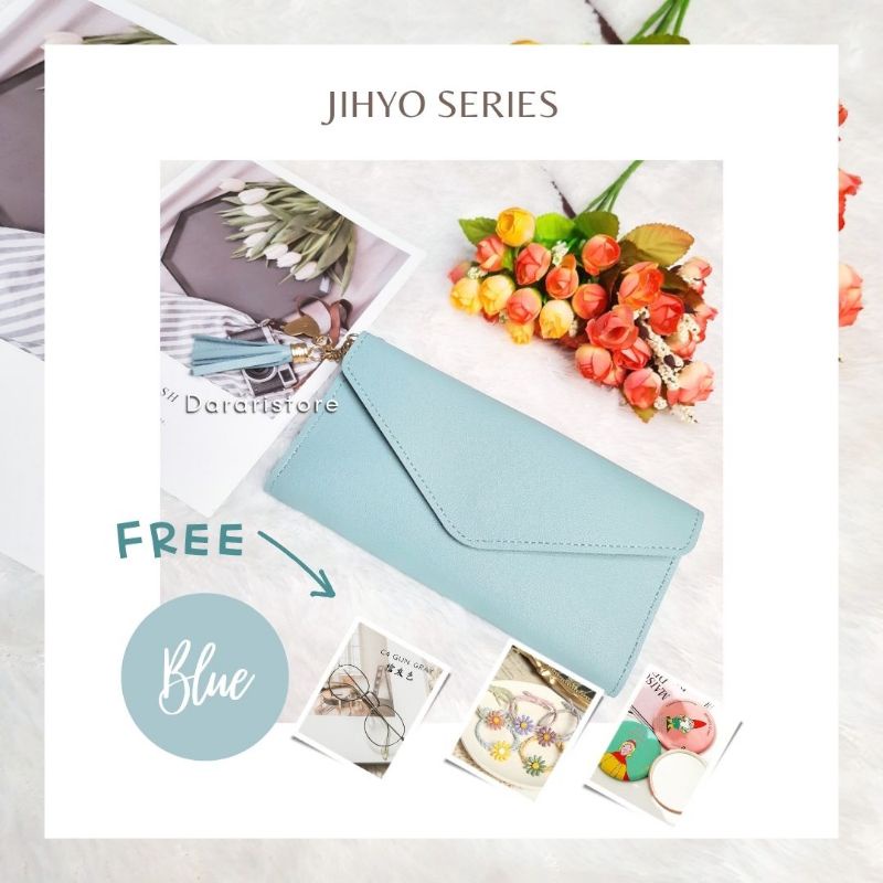 Jihyo dompet wanuta panjang korean fashion by dararistore free pouch