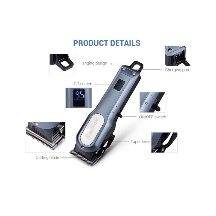 SHINON SH-1888 - Rechargeable LCD Display Electric Hair Clipper