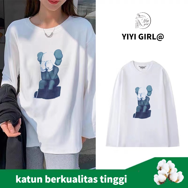 T SHIRT OVERSIZE KAOS IMPORT WANITA LENGAN PANJANG KAOS KATUN