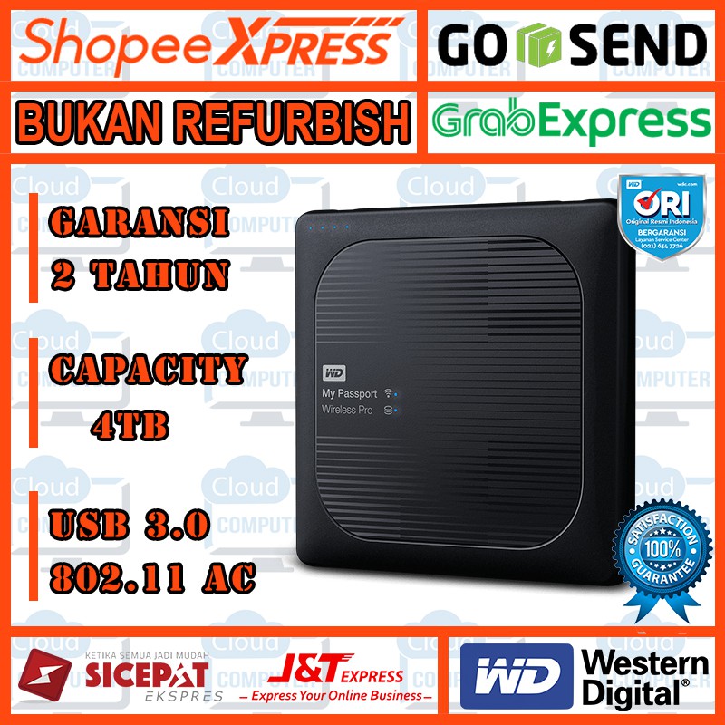 WD My Passport Wireless Pro 4TB  Bergaransi Resmi 100% Original / Asli