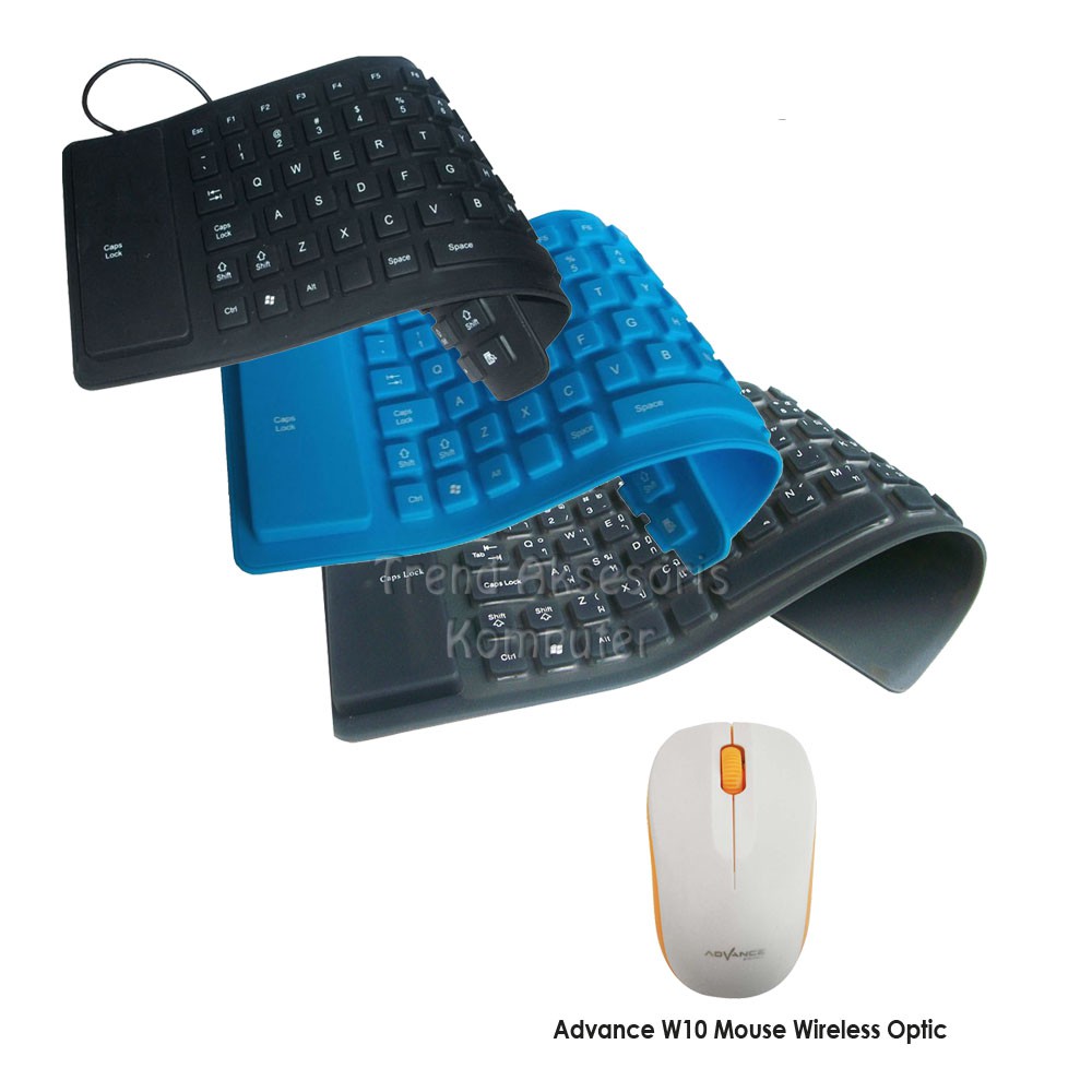 Trend-Keyboard Flexible Mini Usb + Mouse Wireless Advance W10 BEST SELLER