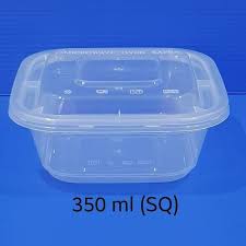 DM SQ 350 ML Kotak (50 pcs) - Thinwall  Plastik DM 350 ML SQUARE - Mangkok Plastik