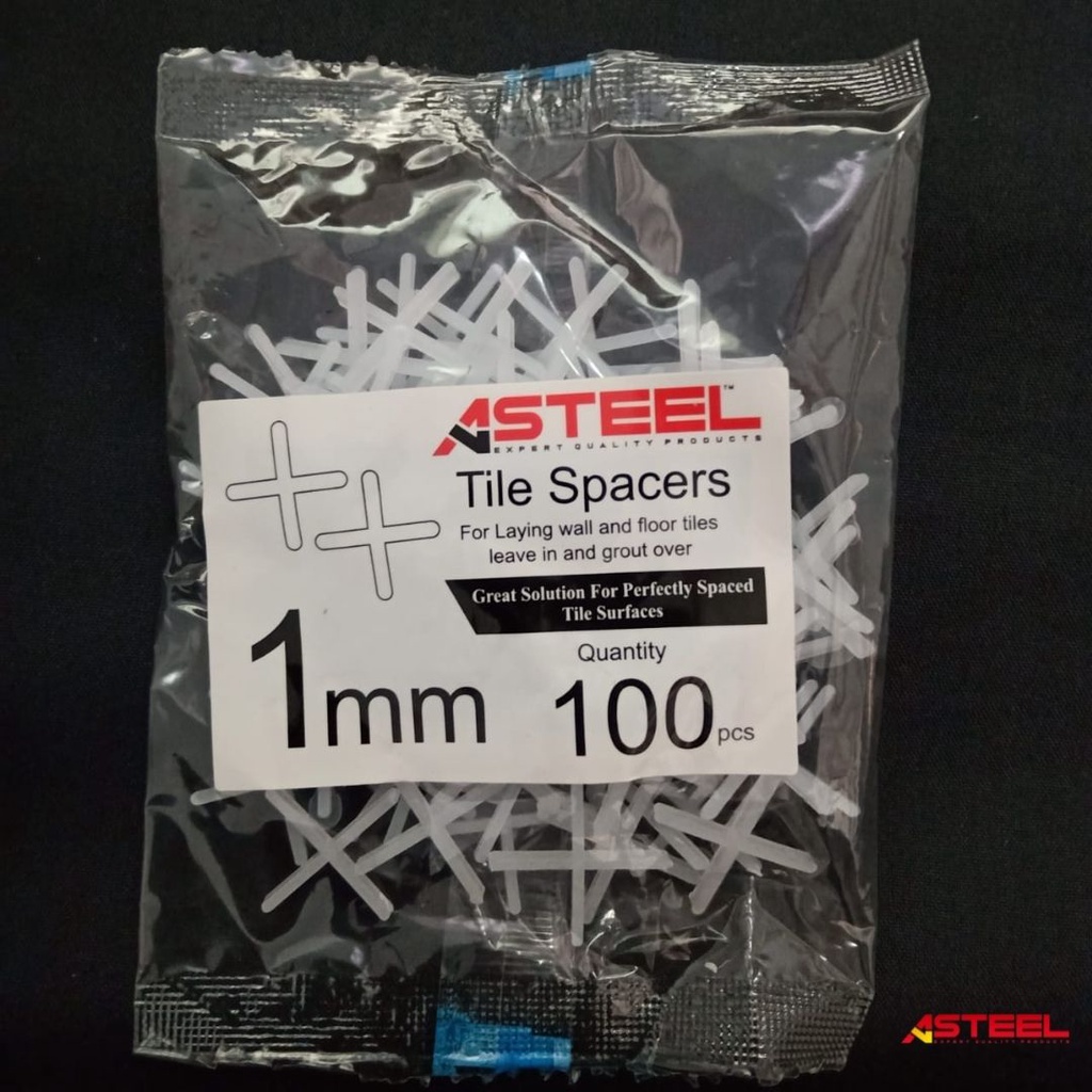 ASTEEL Spacer 1MM / Tile Spacer / T Cross / Spacer Keramik / Spacer Granit / Nat Keramik / Nat Granit / Spacer Nat Keramik / Spacer Nat Granit / Alat Perata Keramik / Tile Leveling Keramik / Alat Nat Keramik / Perapi Perata Nat Keramik 1 mm