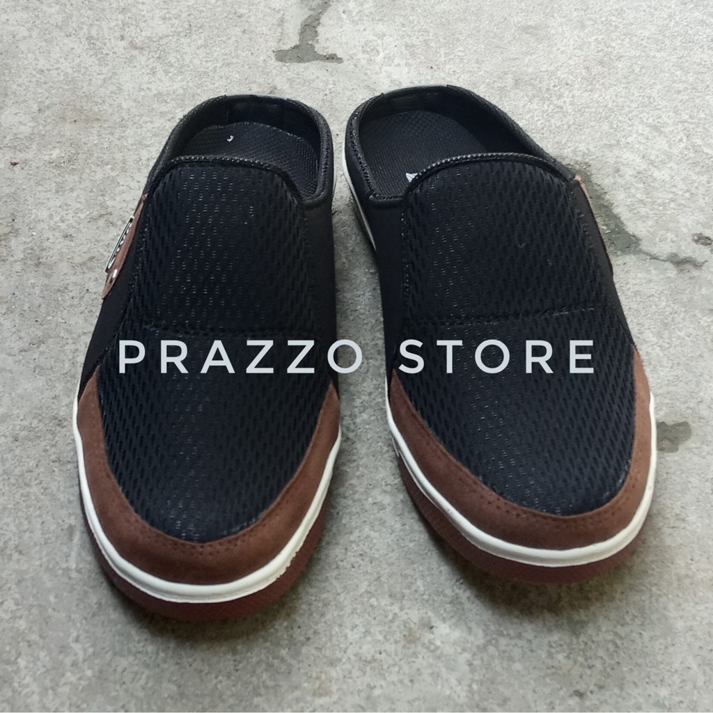 Wise - Sandal Selop Pria - Sandal Pria - Hitam Kombinasi Coklat - SK01