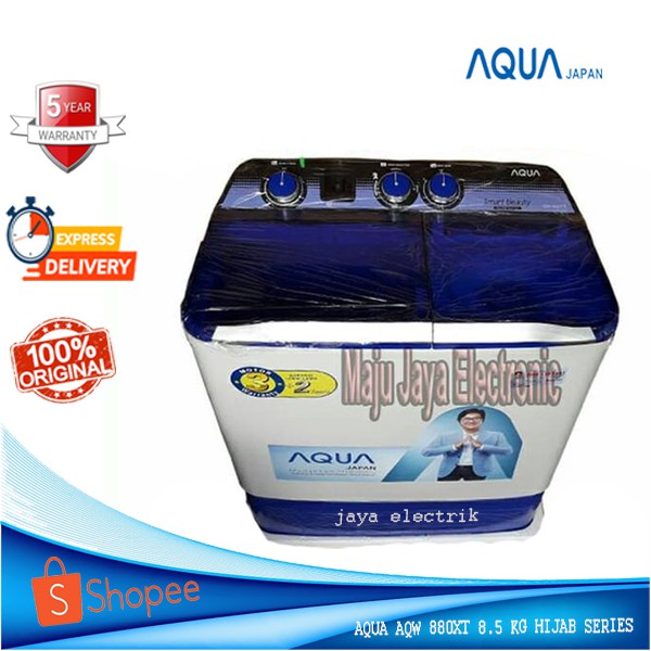 Mesin Cuci 2 Tabung AQUA Sanyo AQW 880/881 XT Hijab Series Cuci Dan Kering Low Watt 8.5 Kg