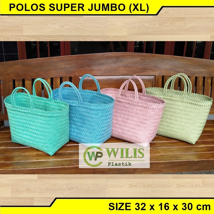 Tas Anyaman Plastik POLOS SUPER JUMBO / Tas Parcel Hampers Bingkisan