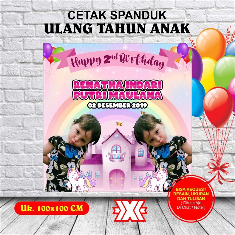 DISKON, BANNER ULANG TAHUN ANAK PEREMPUAN