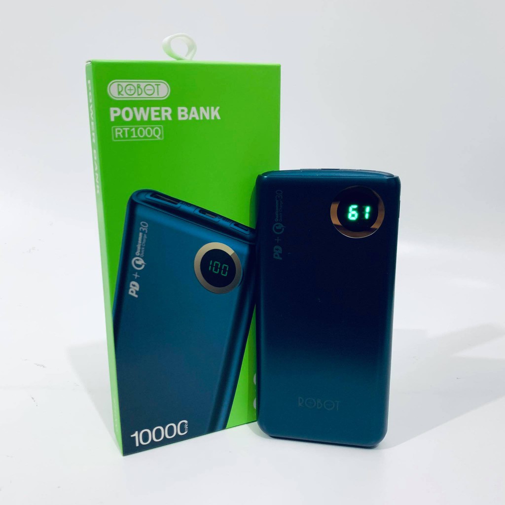 Powerbank robot 10000mah quick charging RT 100Q garansi 1 tahun